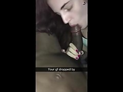 Snapchat - Teen GF Snaps her BF while Sucking BBC