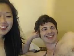 WMAF White BF and Happy Asian GF pleasure each other on Webcam