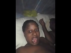 Black Wife Showing her pussy while her husband sleep